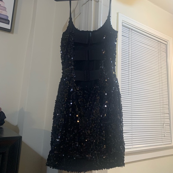 Brand New Sequin Night Club Glam Black Mini Short Dress - Picture 2 of 6